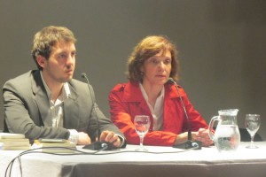 Darío Figueroa, Marcela López, durante la apertura del encuentro.